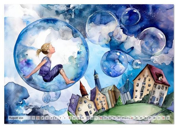 Produktbild: Wind, du himmlisches Kind (hochwertiger Premium Wandkalender 2026 DIN A2 quer), Kunstdruck in Hochglanz