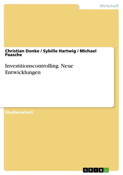 Produktbild: Investitionscontrolling. Neue Entwicklungen