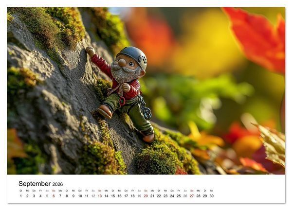 Produktbild: Sportliche Gartenzwerge (hochwertiger Premium Wandkalender 2026 DIN A2 quer), Kunstdruck in Hochglanz