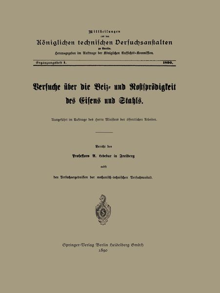 Produktbild: Versuche &uuml;ber die Beiz- und Rostspr&ouml;digkeit des Eisens und Stahls