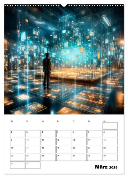 Produktbild: K&Uuml;NSTLICHE INTELLIGENZ Cooler Terminplaner (Wandkalender 2026 DIN A2 hoch), CALVENDO Monatskalender
