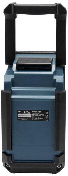 Produktbild: Makita DMR115 Baustellenradio DAB, DAB+ AUX, Bluetooth&reg;, USB spritzwassergesch&uuml;tzt, sto&szlig;fest T&uuml;rkis, Schwarz, Silber