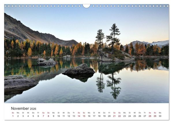 Produktbild: Magie der Bergseen &ndash; Spiegelungen im Licht der Berge (Wandkalender 2026 DIN A3 quer), CALVENDO Monatskalender