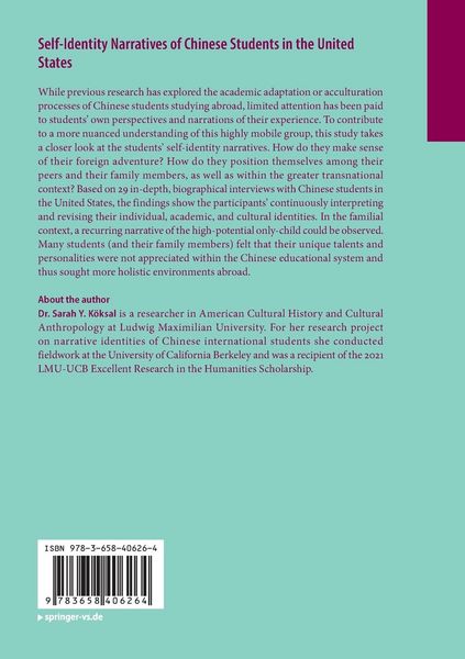 Produktbild: Self-Identity Narratives of Chinese Students in the United States