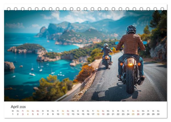 Produktbild: Motorrad tolle Momente (Tischkalender 2026 DIN A5 quer), CALVENDO Monatskalender