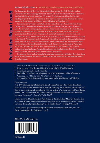 Produktbild: Fehlzeiten-Report 2008