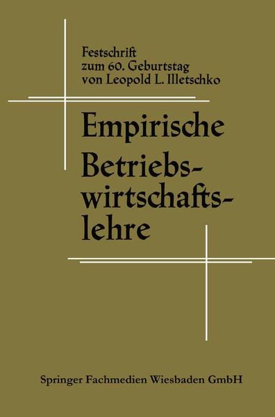Produktbild: Empirische Betriebswirtschaftslehre