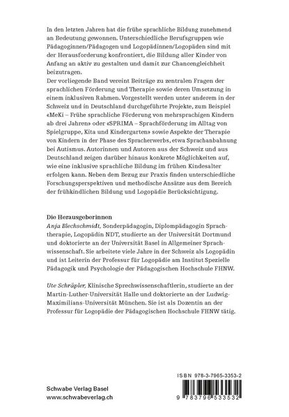 Produktbild: Fr&uuml;he sprachliche Bildung und Inklusion
