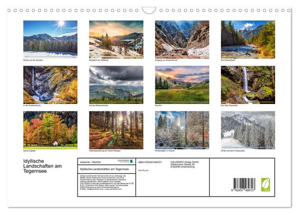Produktbild: Idyllische Landschaften am Tegernsee (Wandkalender 2026 DIN A3 quer), CALVENDO Monatskalender