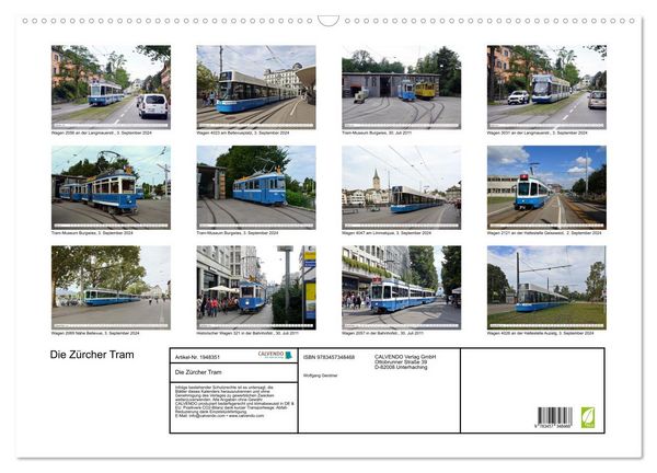 Produktbild: Die Z&uuml;rcher Tram (Wandkalender 2026 DIN A2 quer), CALVENDO Monatskalender