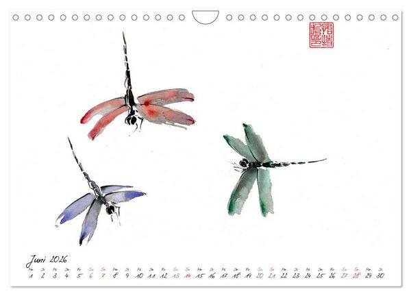 Produktbild: Asiatische Tuschmalerei (Wandkalender 2026 DIN A4 quer), CALVENDO Monatskalender