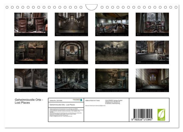 Produktbild: Geheimnisvolle Orte - Lost Places (Wandkalender 2026 DIN A4 quer), CALVENDO Monatskalender