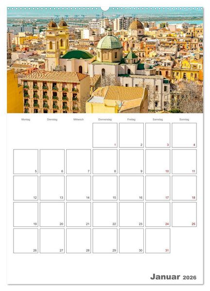 Produktbild: Cagliari - Urlaubsplaner (hochwertiger Premium Wandkalender 2026 DIN A2 hoch), Kunstdruck in Hochglanz