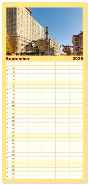 Produktbild: Familienplaner 2026 - Pennsylvania. Die Wiege der USA zwischen Tradition und Moderne mit 5 Spalten (Wandkalender, 21 x 45 cm) CALVENDO