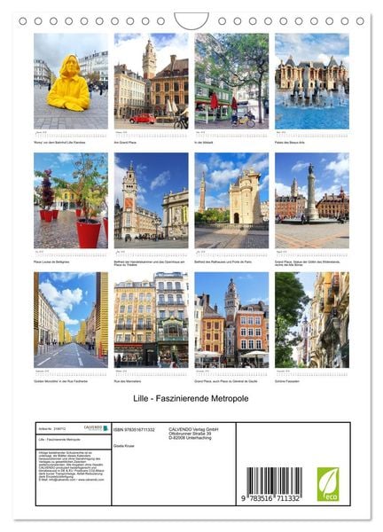 Produktbild: Lille - Faszinierende Metropole (Wandkalender 2026 DIN A4 hoch), CALVENDO Monatskalender