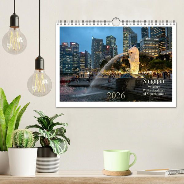 Produktbild: Singapur: Zwischen Wolkenkratzern und Superb&auml;umen (Wandkalender 2026 DIN A4 quer), CALVENDO Monatskalender