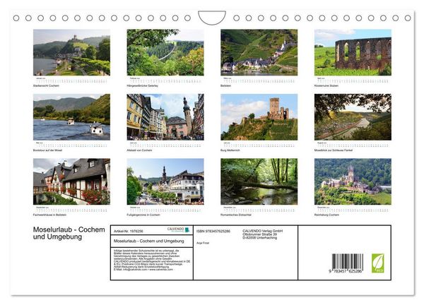 Produktbild: Moselurlaub - Cochem und Umgebung (Wandkalender 2026 DIN A4 quer), CALVENDO Monatskalender