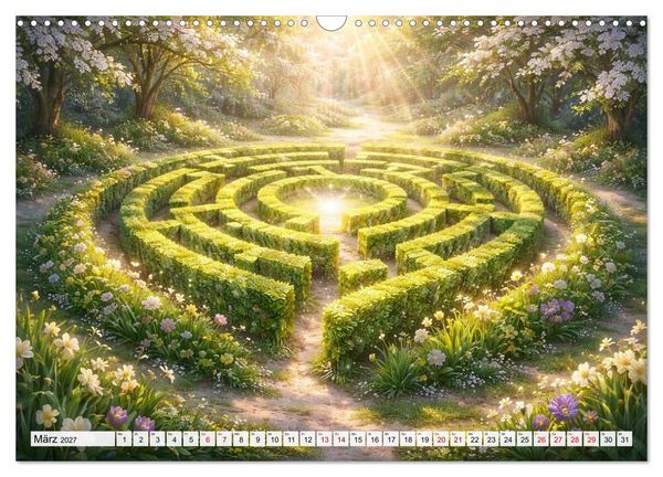 Produktbild: Labyrinth - Die stille Kunst der Umwege (Wandkalender 2027 DIN A3 quer), CALVENDO Monatskalender