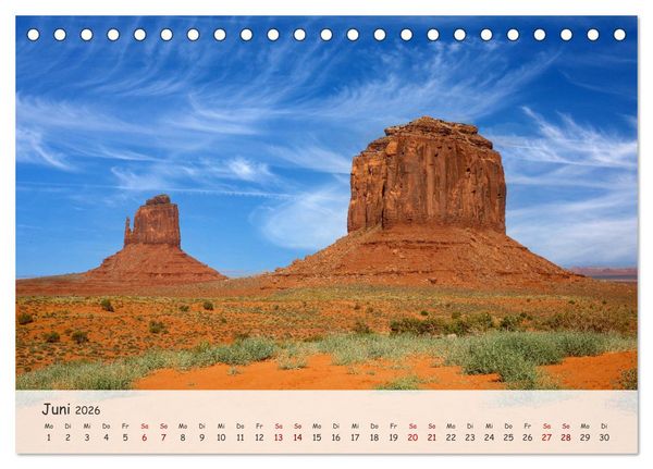Produktbild: Monument Valley - Faszinierende Westernkulisse in den USA (Tischkalender 2026 DIN A5 quer), CALVENDO Monatskalender