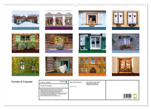 Produktbild: Fenster & Fassade (Wandkalender 2026 DIN A2 quer), CALVENDO Monatskalender
