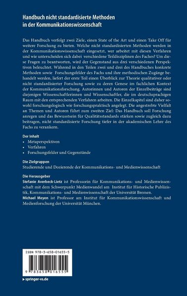 Produktbild: Handbuch nicht standardisierte Methoden in der Kommunikationswissenschaft