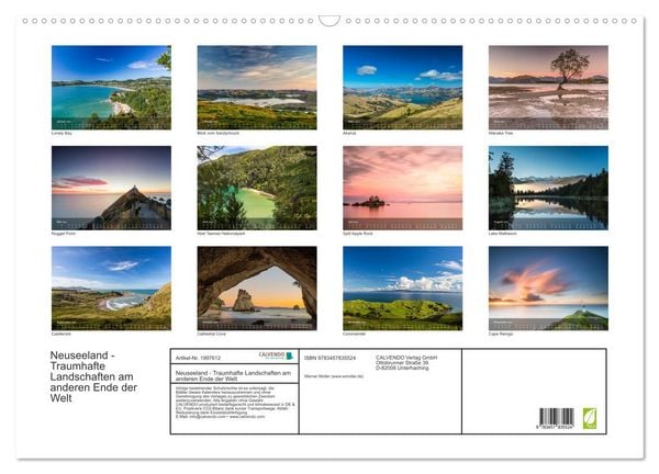 Produktbild: Neuseeland - Traumhafte Landschaften am anderen Ende der Welt (Wandkalender 2026 DIN A2 quer), CALVENDO Monatskalender