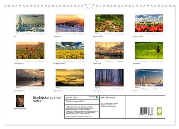 Produktbild: Eindr&uuml;cke aus der Natur (Wandkalender 2026 DIN A3 quer), CALVENDO Monatskalender