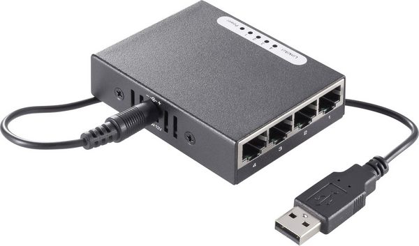 Produktbild: Renkforce RF-4270245 RF-4270245 Netzwerk Switch 4 Port 1000MBit/s USB-Stromversorgung