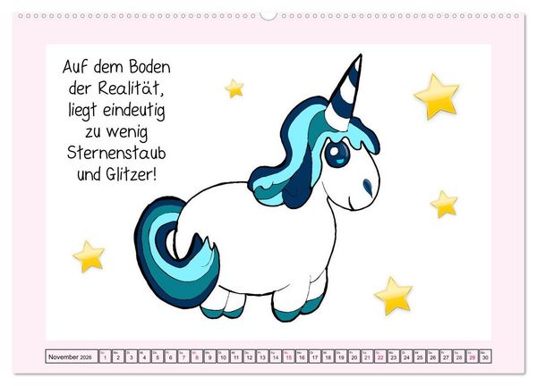 Produktbild: Unicorns. Einhorn-Spr&uuml;che und Weisheiten! (Wandkalender 2026 DIN A2 quer), CALVENDO Monatskalender