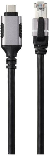 Produktbild: Renkforce USB, Netzwerk Adapterkabel [1x USB-C&reg; Stecker - 1x RJ45-Stecker] 1.80 m Aluminium-Stecker