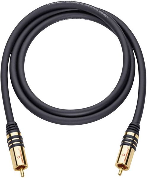 Cinch Audio Anschlusskabel [1x Cinch-Stecker - 1x Cinch-Stecker] 1.00 m Schwarz vergoldete Steckkontakte Oehlbach NF Sub