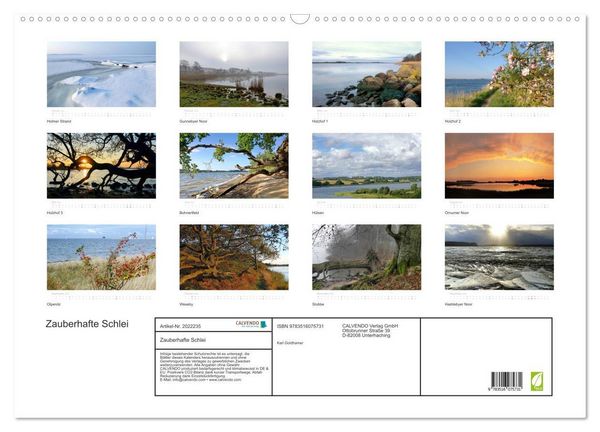 Produktbild: Zauberhafte Schlei (Wandkalender 2026 DIN A2 quer), CALVENDO Monatskalender