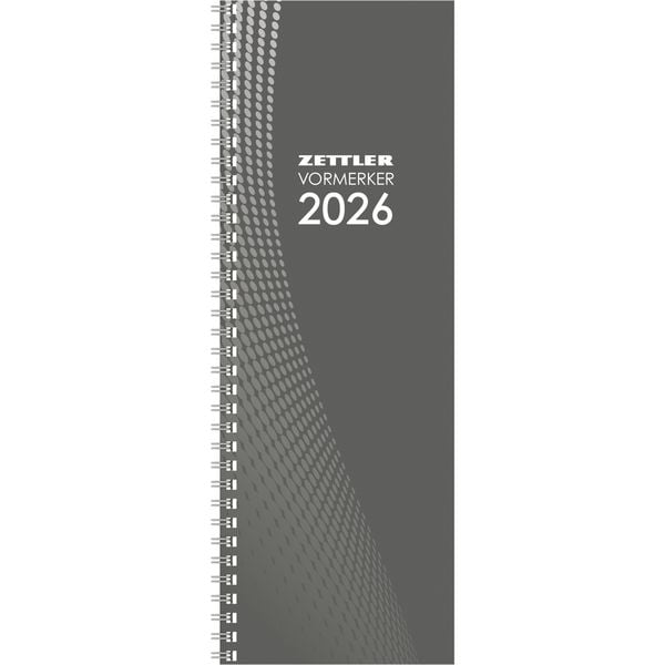 Zettler Vormerkbuch 1W/2S 2026 – Wochenkalender 11 × 30 cm, 112 Seiten, 1 Woche auf 2 Seiten, Zweimonatsübersicht, Steuertermine, Tages- &