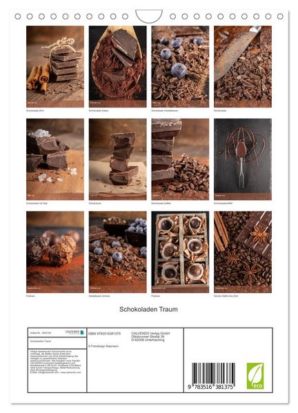 Produktbild: Schokoladen Traum (Wandkalender 2026 DIN A4 hoch), CALVENDO Monatskalender