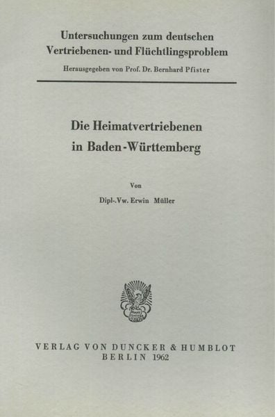 Produktbild: Untersuchungen zum deutschen Vertriebenen- und Fl&uuml;chtlingsproblem.