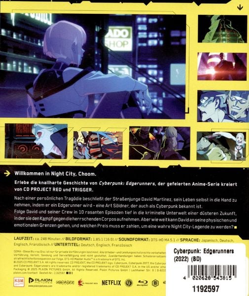 Produktbild: Cyberpunk Edgerunners [2 BRs]