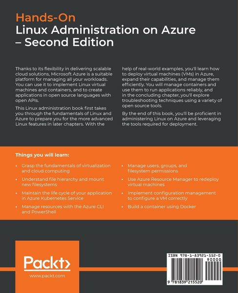 Produktbild: Hands-On Linux Administration on Azure - Second Edition