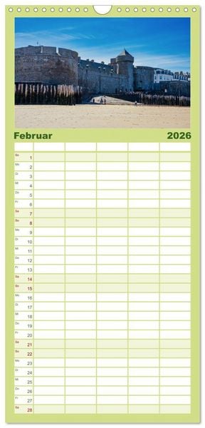 Produktbild: Familienplaner 2026 - Saint-Malo - Ein gut gesch&uuml;tzter Schatz mit 5 Spalten (Wandkalender, 21 x 45 cm) CALVENDO