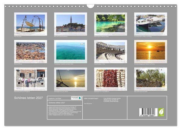 Produktbild: Sch&ouml;nes Istrien 2027 (Wandkalender 2027 DIN A3 quer), CALVENDO Monatskalender