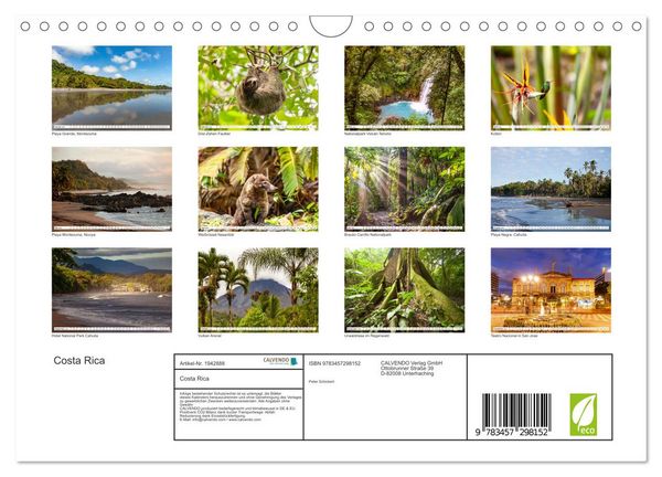Produktbild: Costa Rica (Wandkalender 2026 DIN A4 quer), CALVENDO Monatskalender