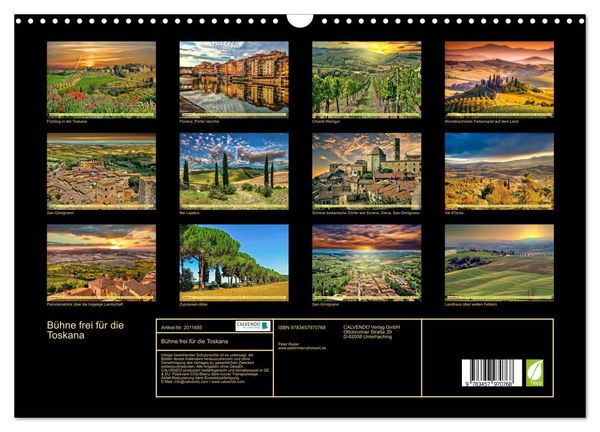 Produktbild: B&uuml;hne frei f&uuml;r die Toskana (Wandkalender 2026 DIN A3 quer), CALVENDO Monatskalender