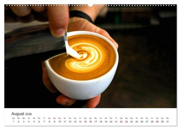 Produktbild: Kaffeekunst - Purer Genuss (Wandkalender 2026 DIN A2 quer), CALVENDO Monatskalender