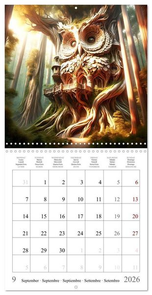 Produktbild: Habitat des chouettes (Calendrier mural carr&eacute; 2026 30x30 cm) Calendrier double avec une page pour vos prises de notes