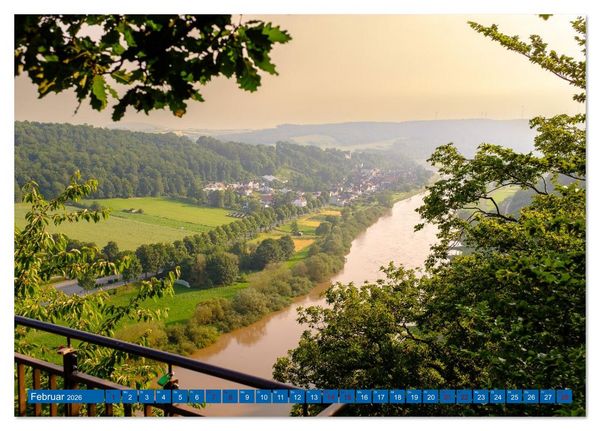 Produktbild: Die Obere Weser - von Bad Karlshafen bis Hameln (Tischkalender 2026 DIN A5 quer), CALVENDO Monatskalender