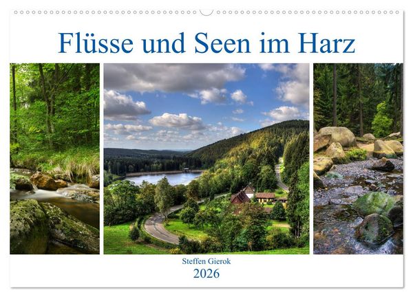 Produktbild: Fl&uuml;sse und Seen im Harz (Wandkalender 2026 DIN A2 quer), CALVENDO Monatskalender
