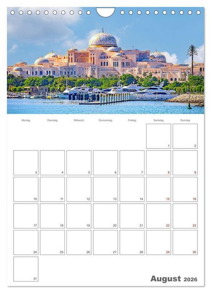 Produktbild: Abu Dhabi - Reiseplaner (Wandkalender 2026 DIN A4 hoch), CALVENDO Monatskalender