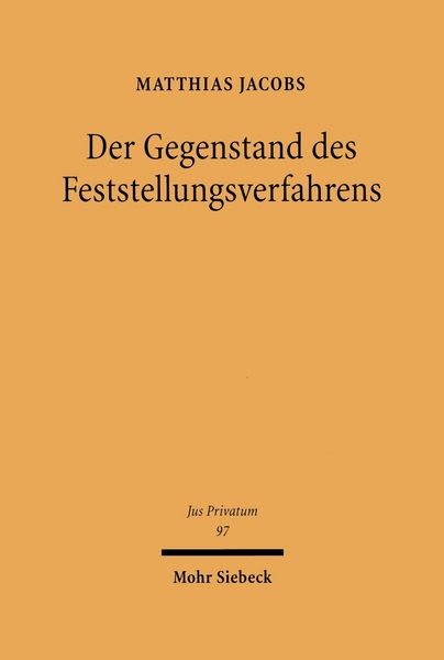 Produktbild: Der Gegenstand des Feststellungsverfahrens