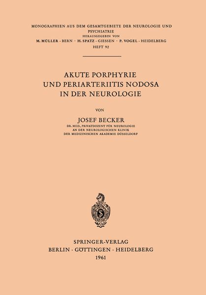 Produktbild: Akute Porphyrie und Periarteriitis Nodosa in der Neurologie