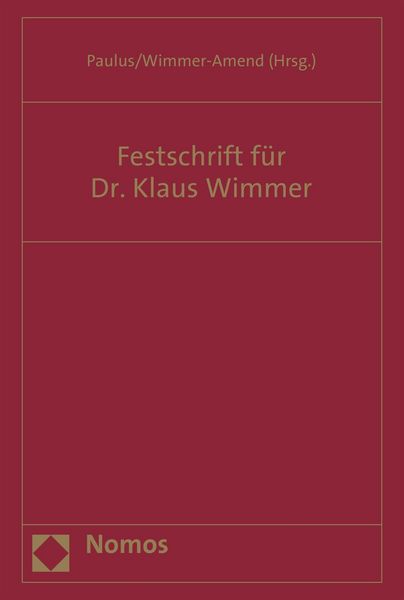 Produktbild: Festschrift f&uuml;r Dr. Klaus Wimmer