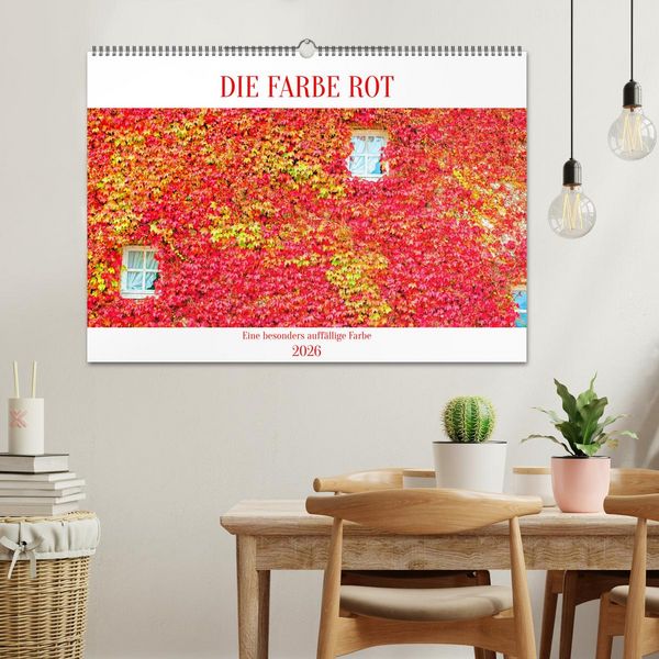 Produktbild: DIE FARBE ROT (Wandkalender 2026 DIN A2 quer), CALVENDO Monatskalender